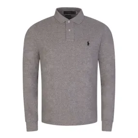 Polo Ralph Lauren Grey Heather Long Sleeve Polo Shirt | Menswear Online