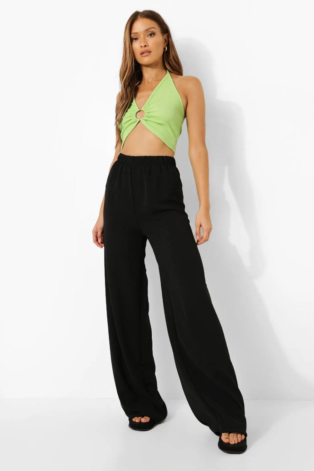 Premium Wide Leg Textured Pants