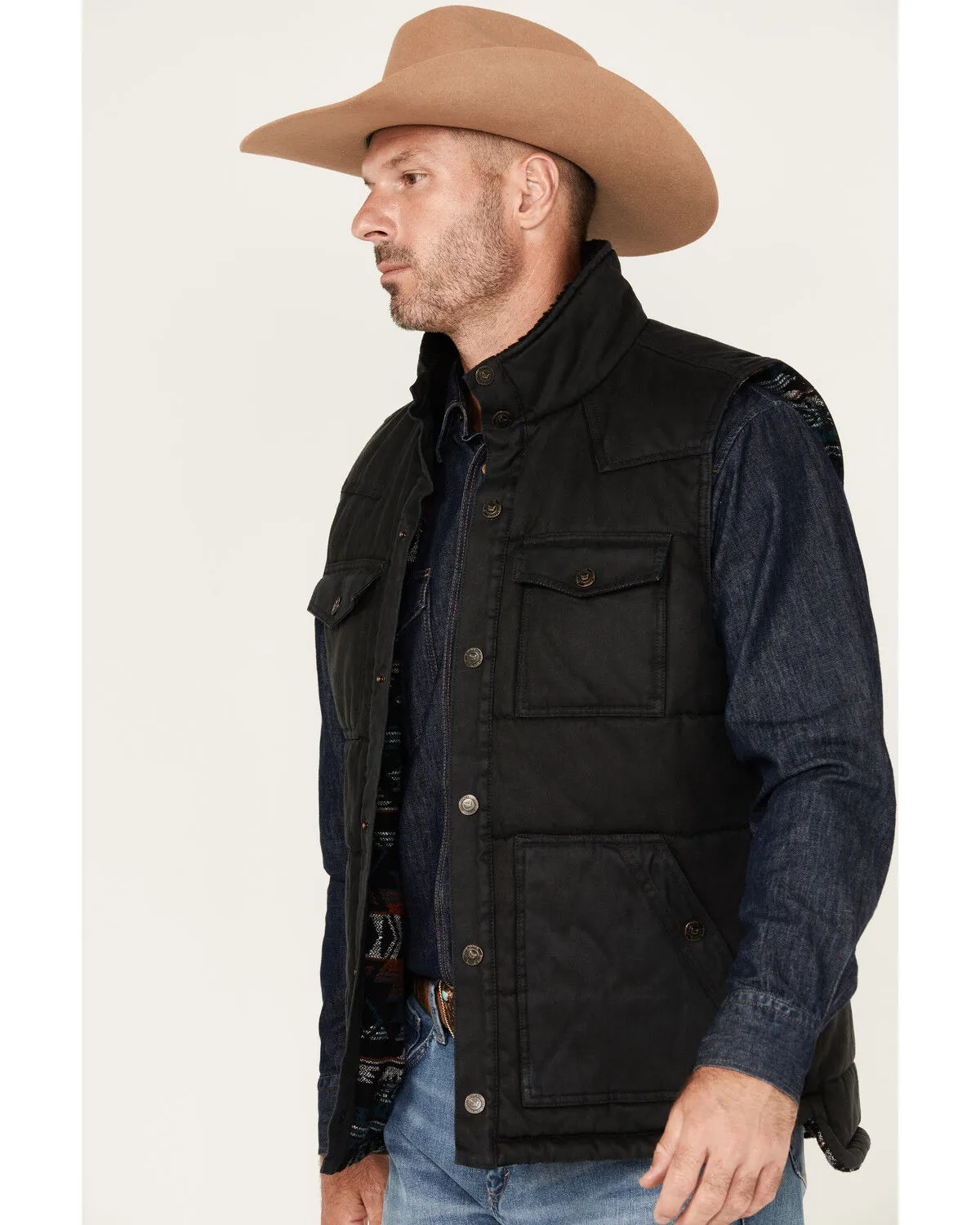 Product Name:  Cody James Men's Quilted Oil Skin Snap Vest