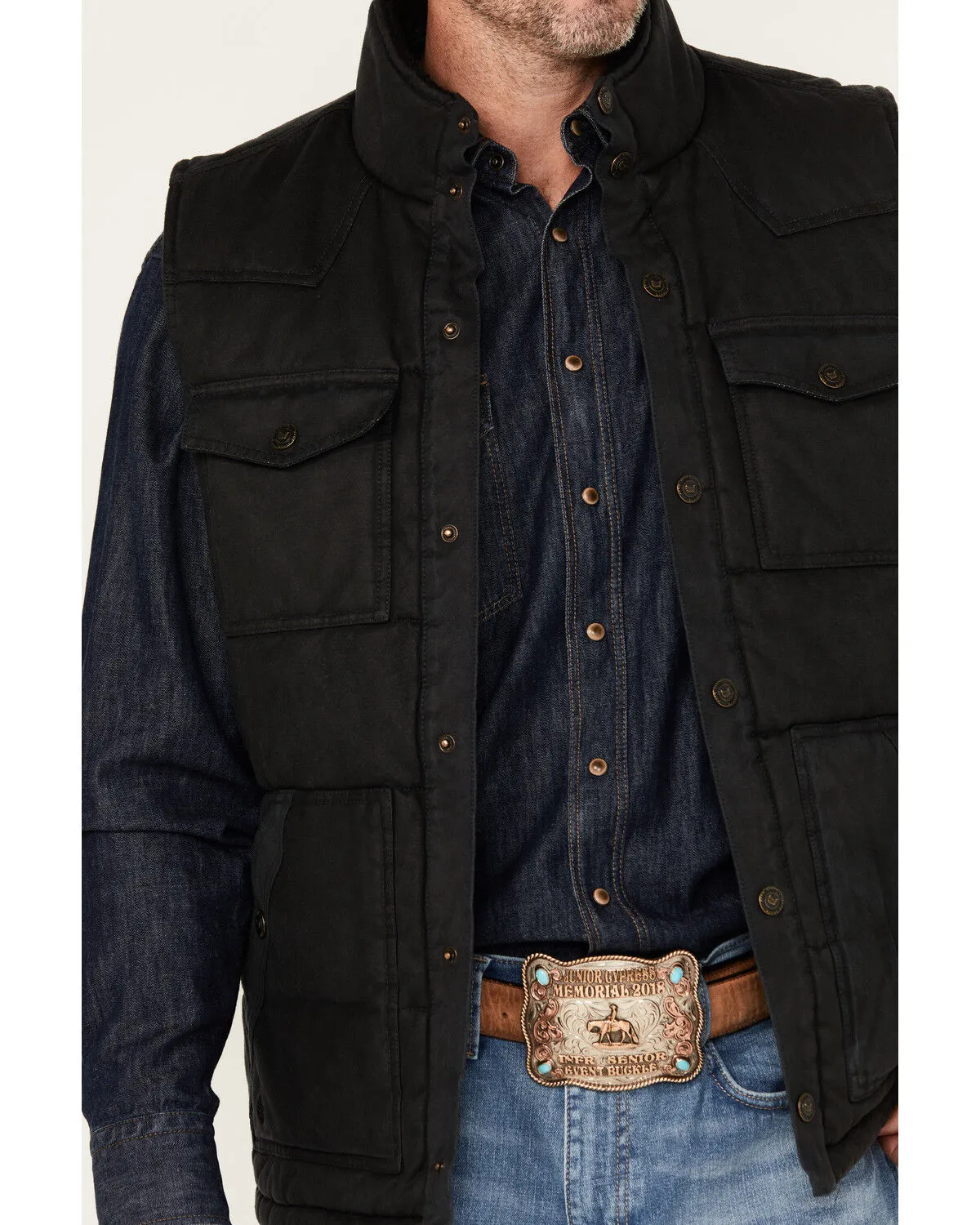 Product Name:  Cody James Men's Quilted Oil Skin Snap Vest