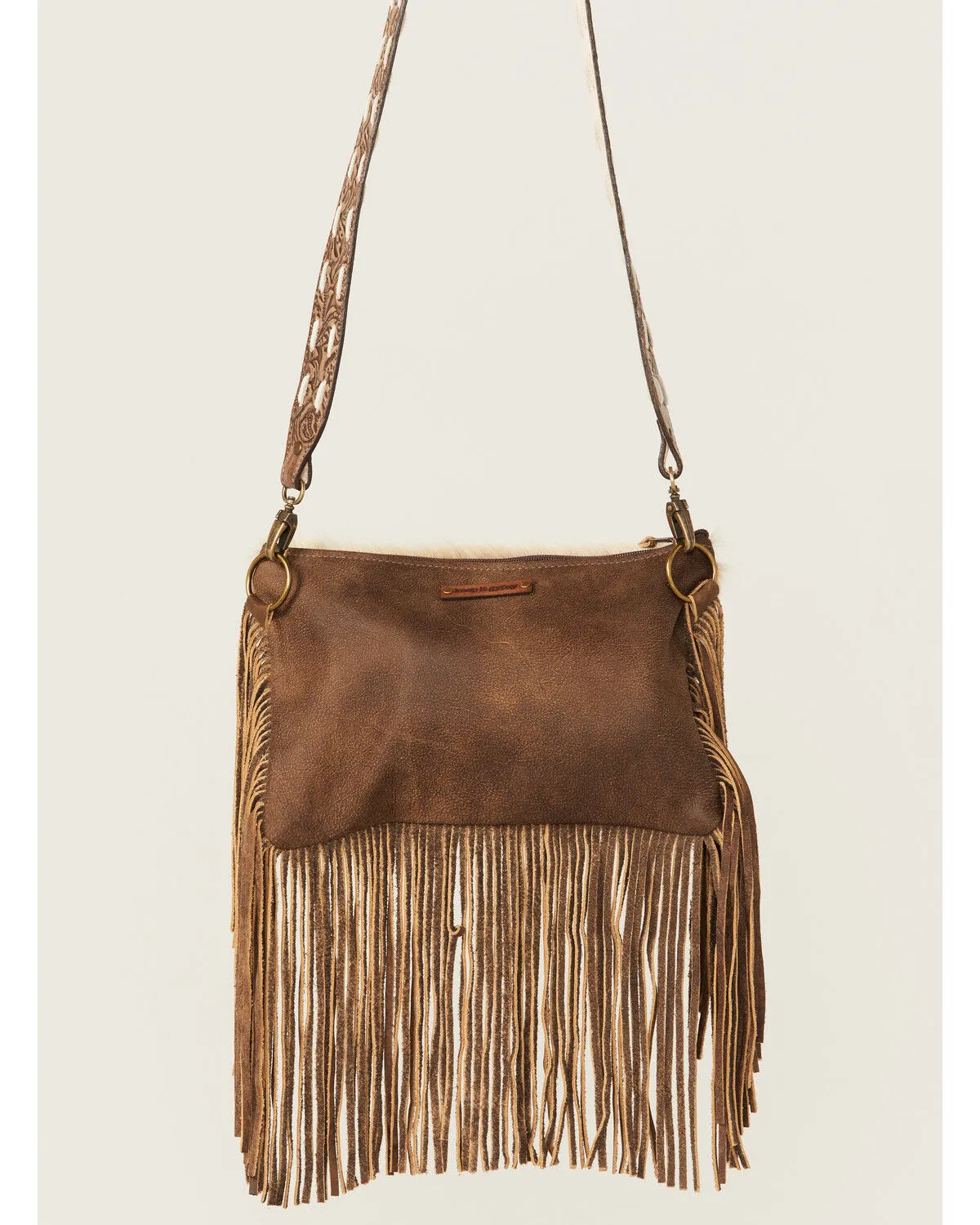 Product Name:  Keep It Gypsy Women's Coors Banquet Cowhide Fringe Maxine Crossbody Bag