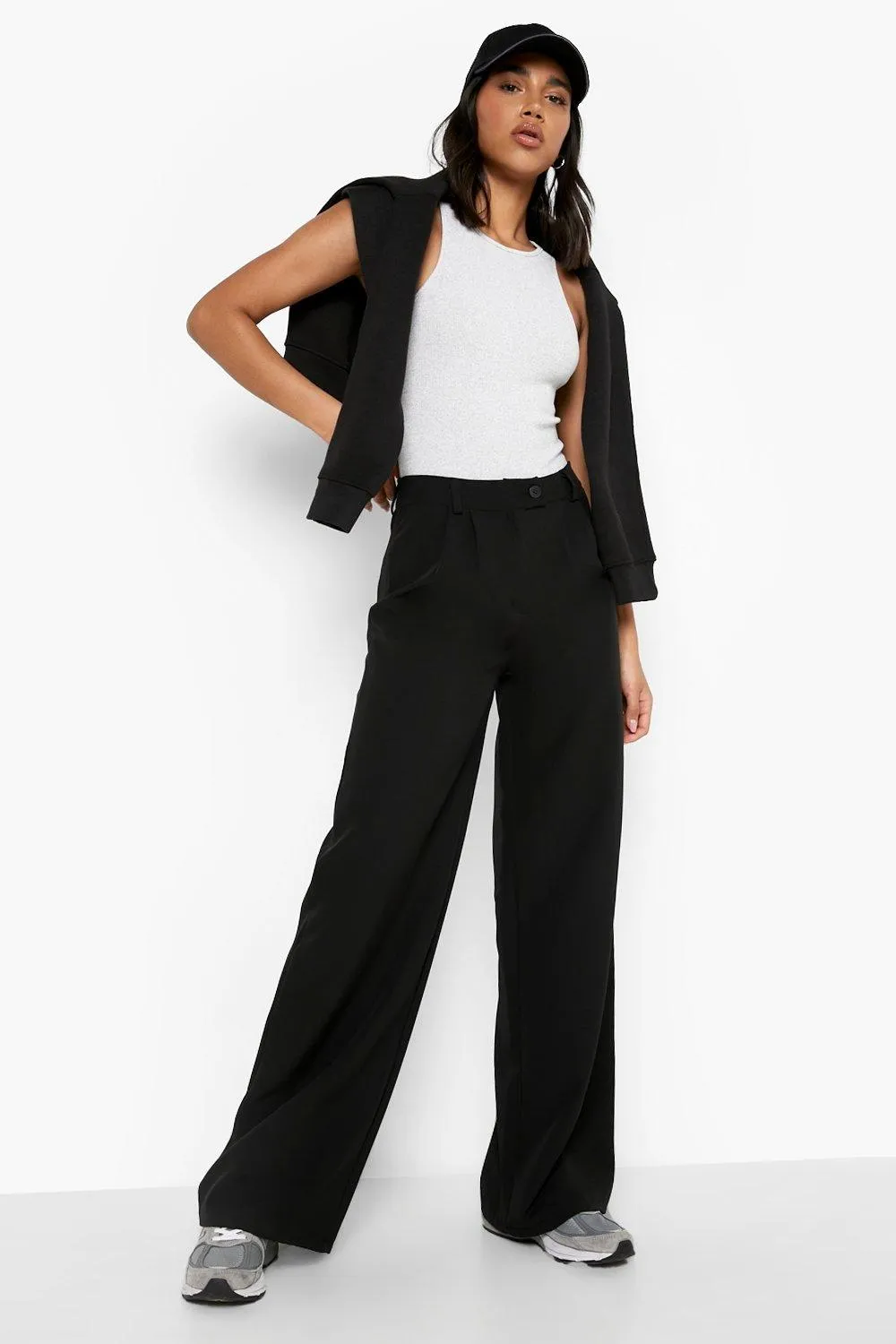 Puddle Hem Wide Leg Pants