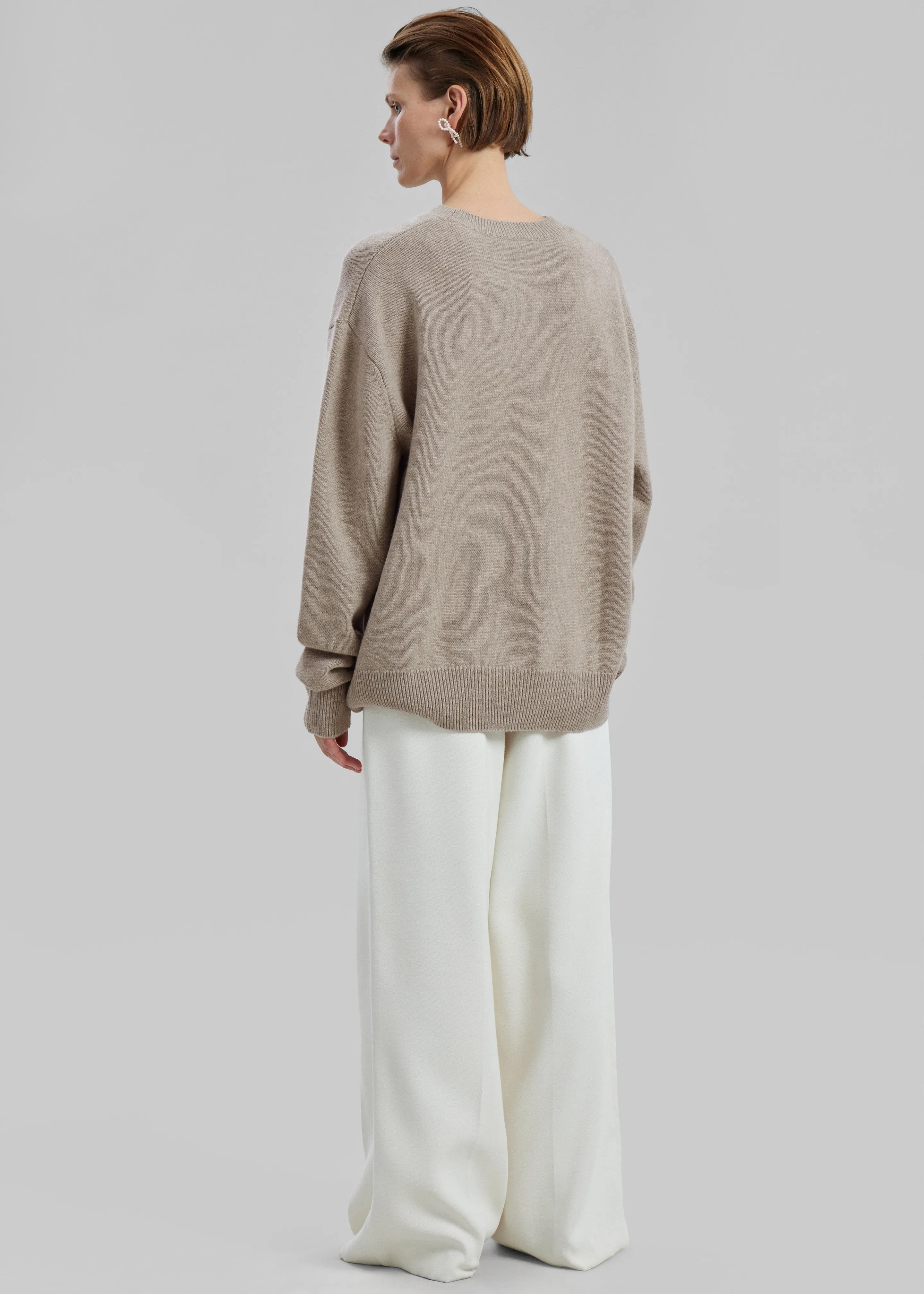 Quinton Crew Neck Sweater - Beige Melange