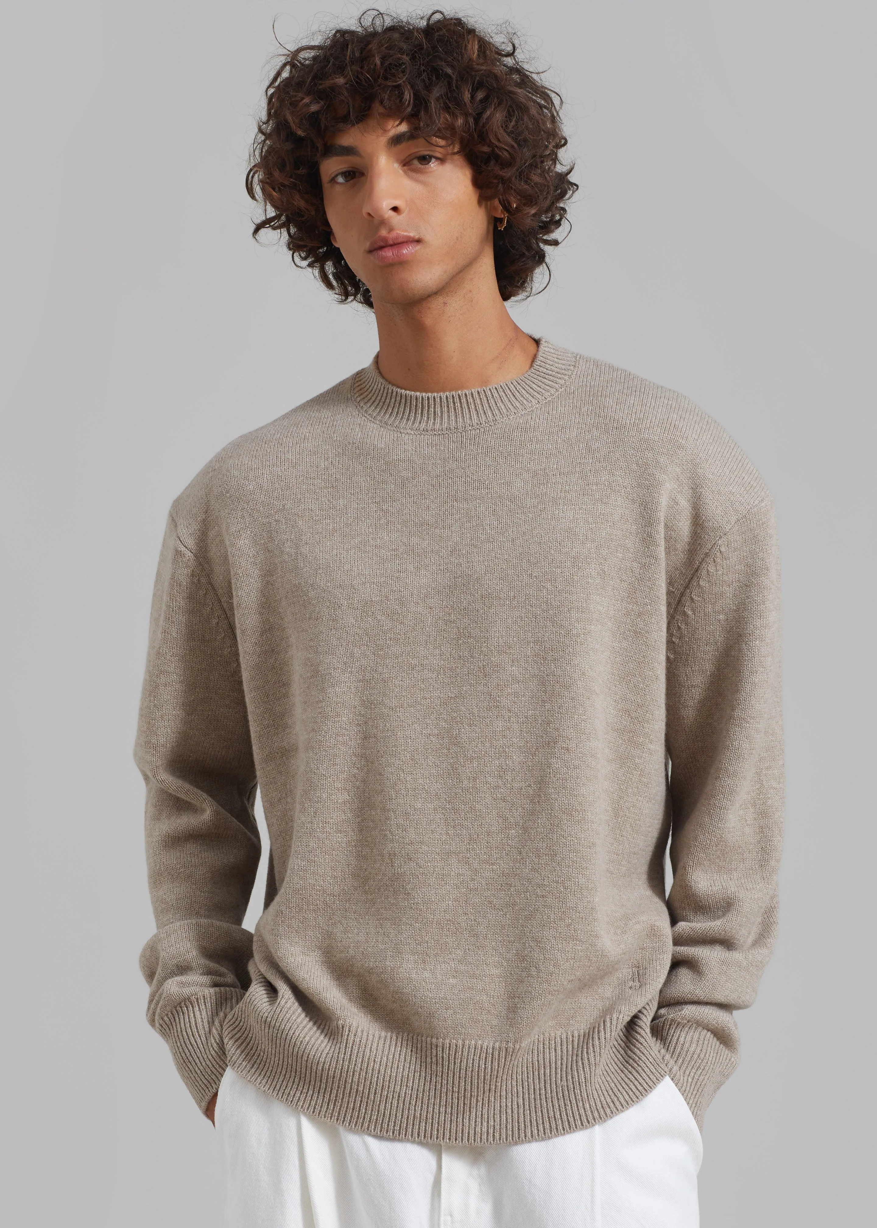 Quinton Crew Neck Sweater - Beige Melange