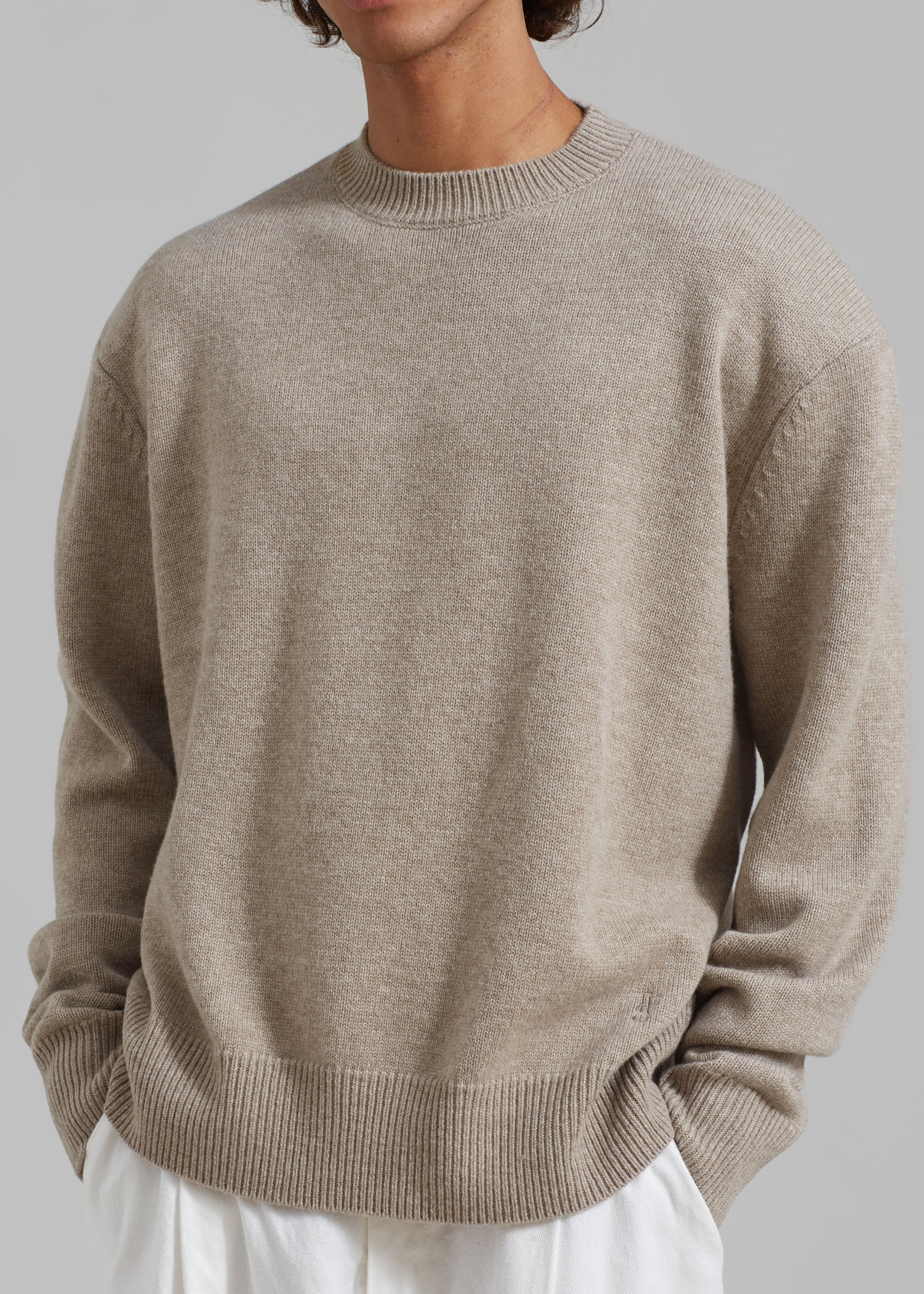 Quinton Crew Neck Sweater - Beige Melange