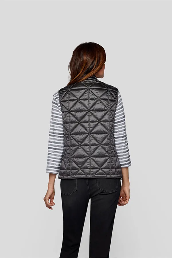 Rabe & LecomteGREY SLEEVELESS QUILTED VEST