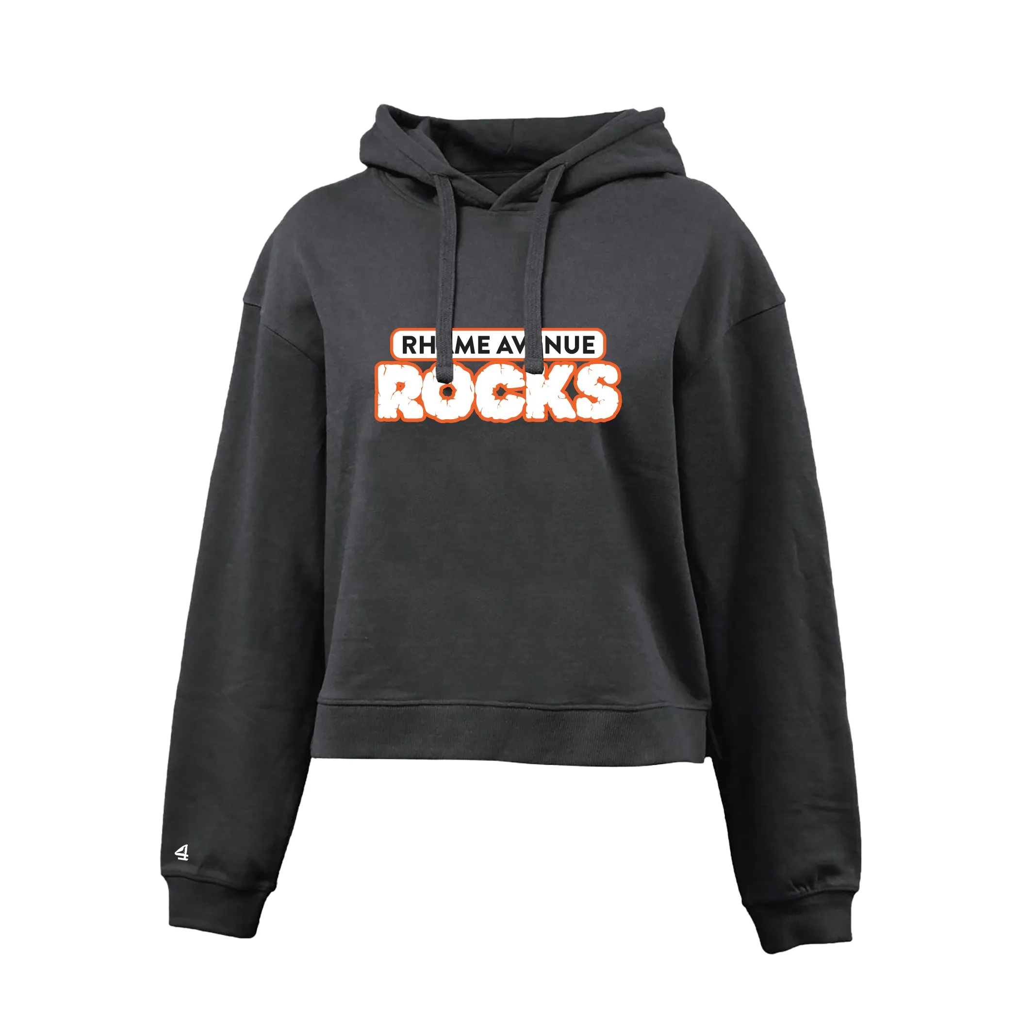 Rhame Ave Rocks Cropped Fleece Hoodie