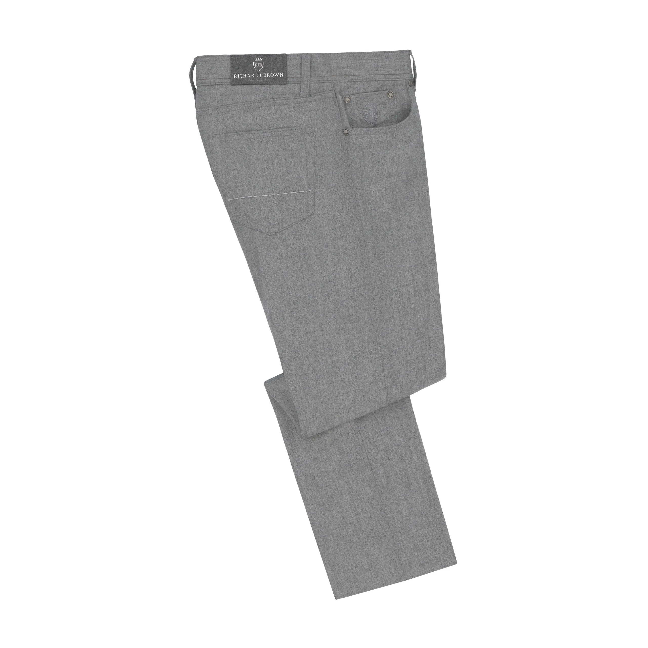  Richard J. Brown Slim-Fit Wool and Cashmere Jeans in Grey Melange