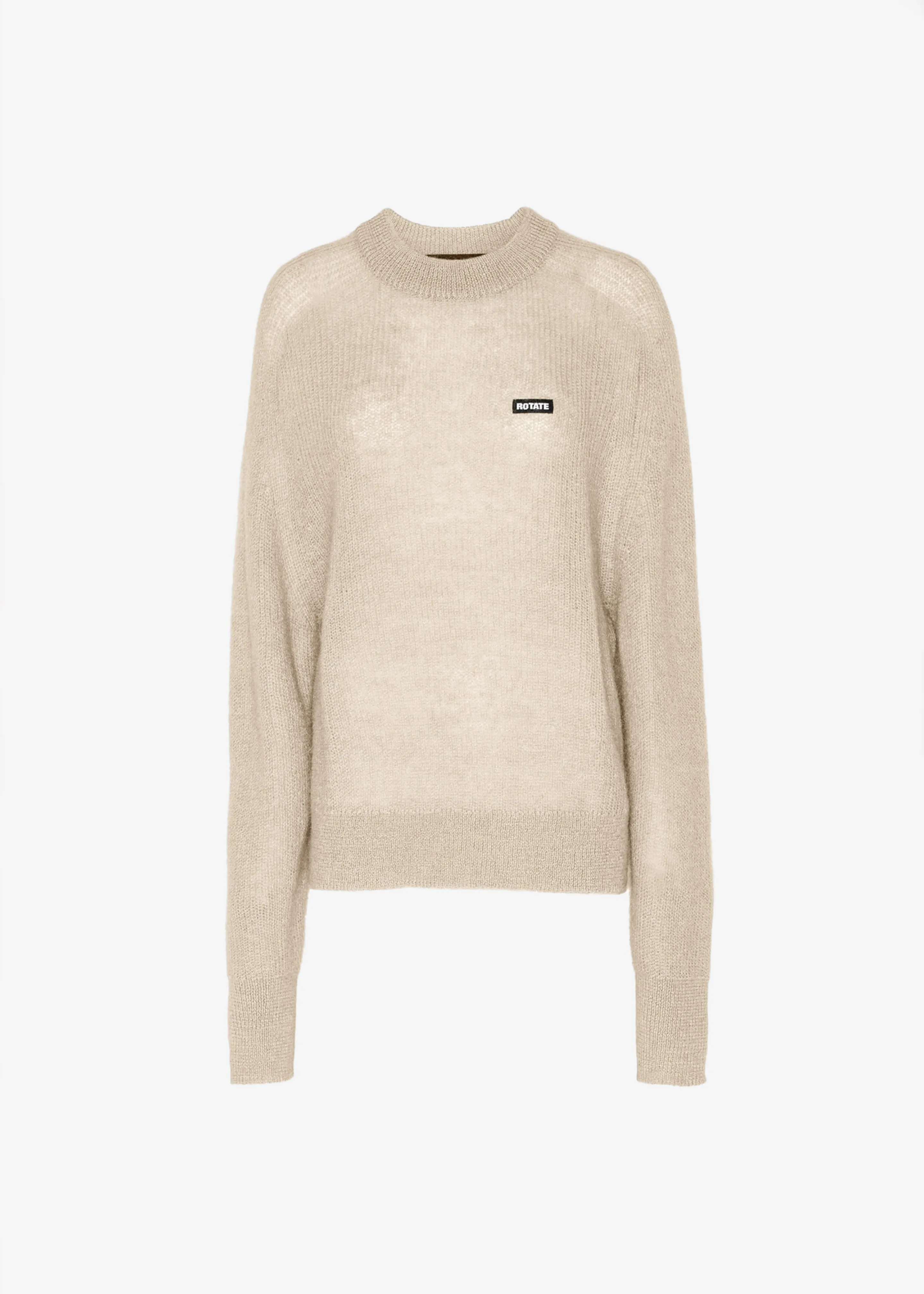 Rotate Light Knit Logo Sweater - Parchment