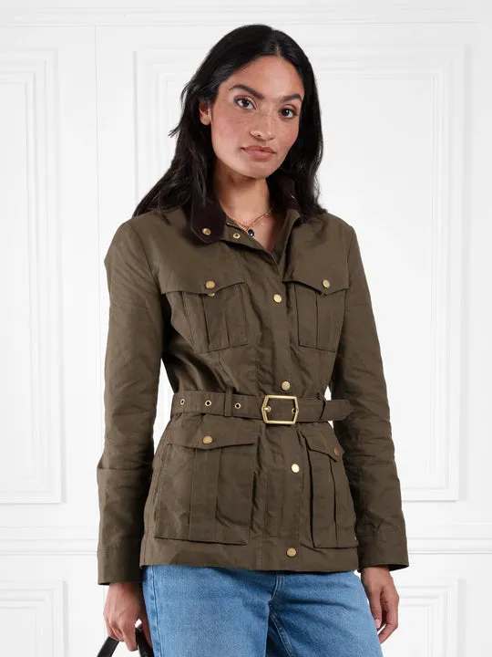 Sadie khaki Waxed Jacket