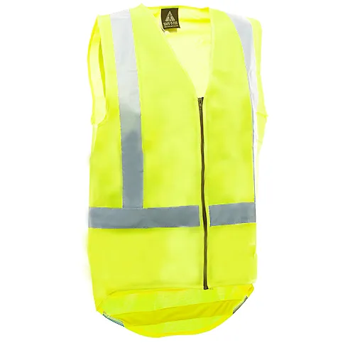 Safe-t-tec Hi-vis Yellow D/n Zipped Vest - No Pockets