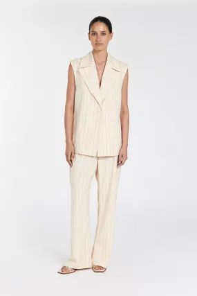 SANDER CREAM STRIPE OVERSIZED VEST