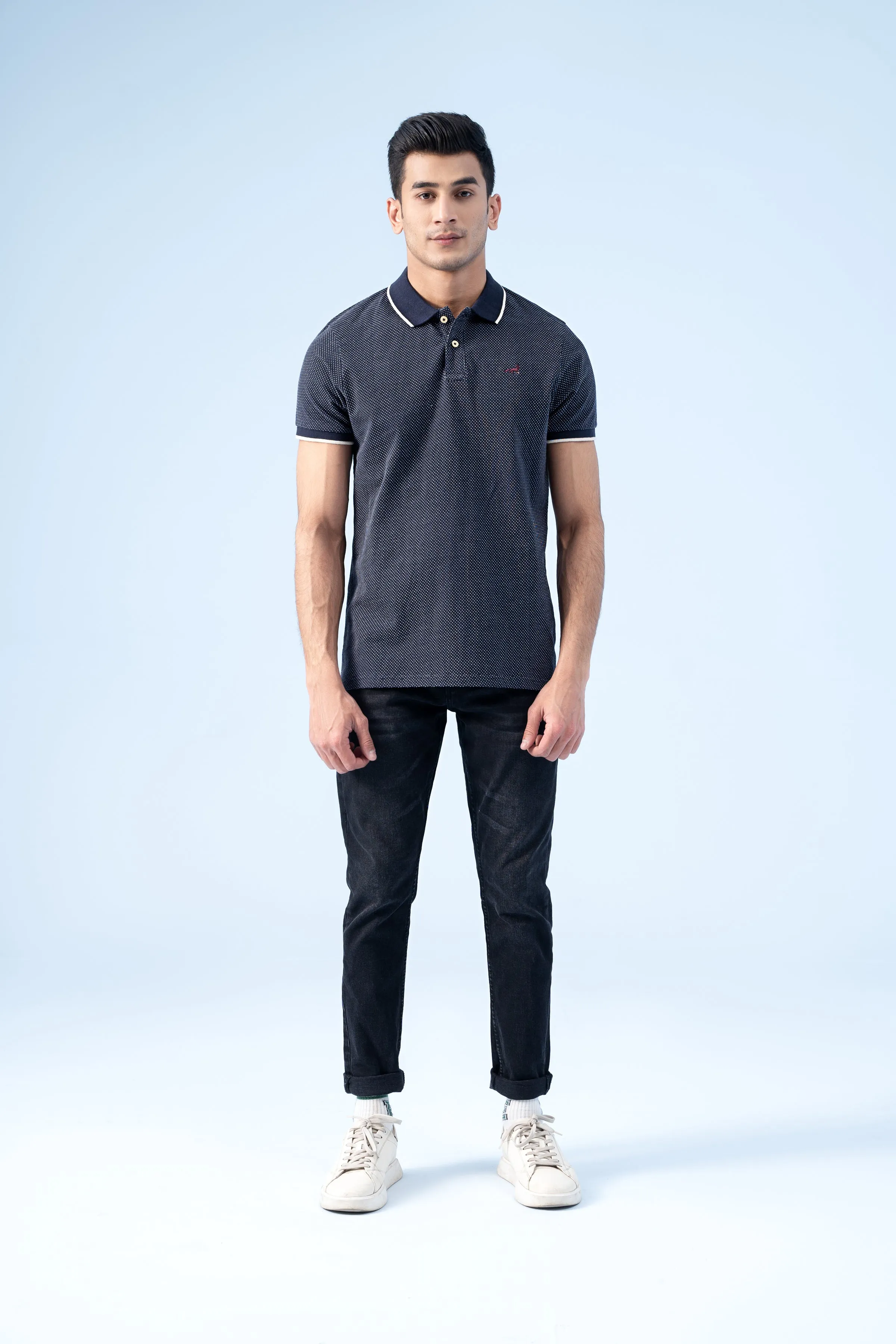 SIGNATURE TIPPING POLO NAVY