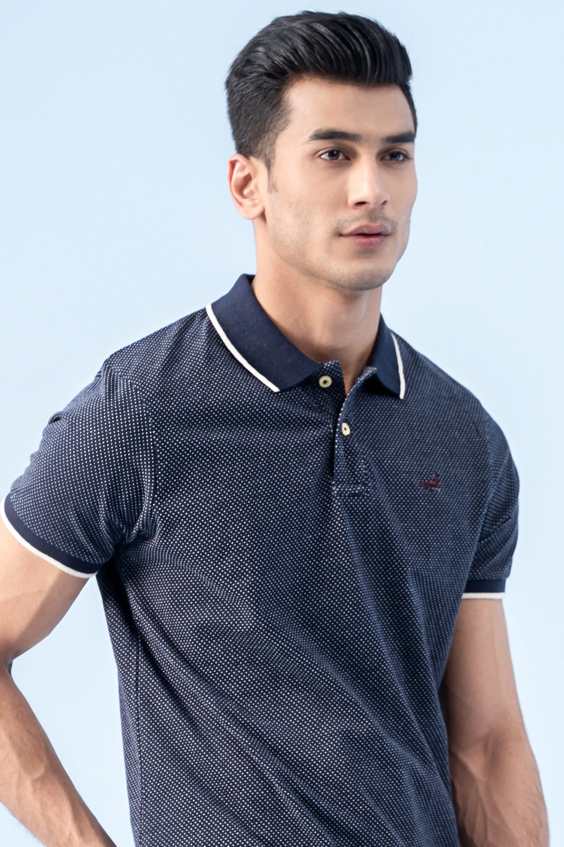 SIGNATURE TIPPING POLO NAVY