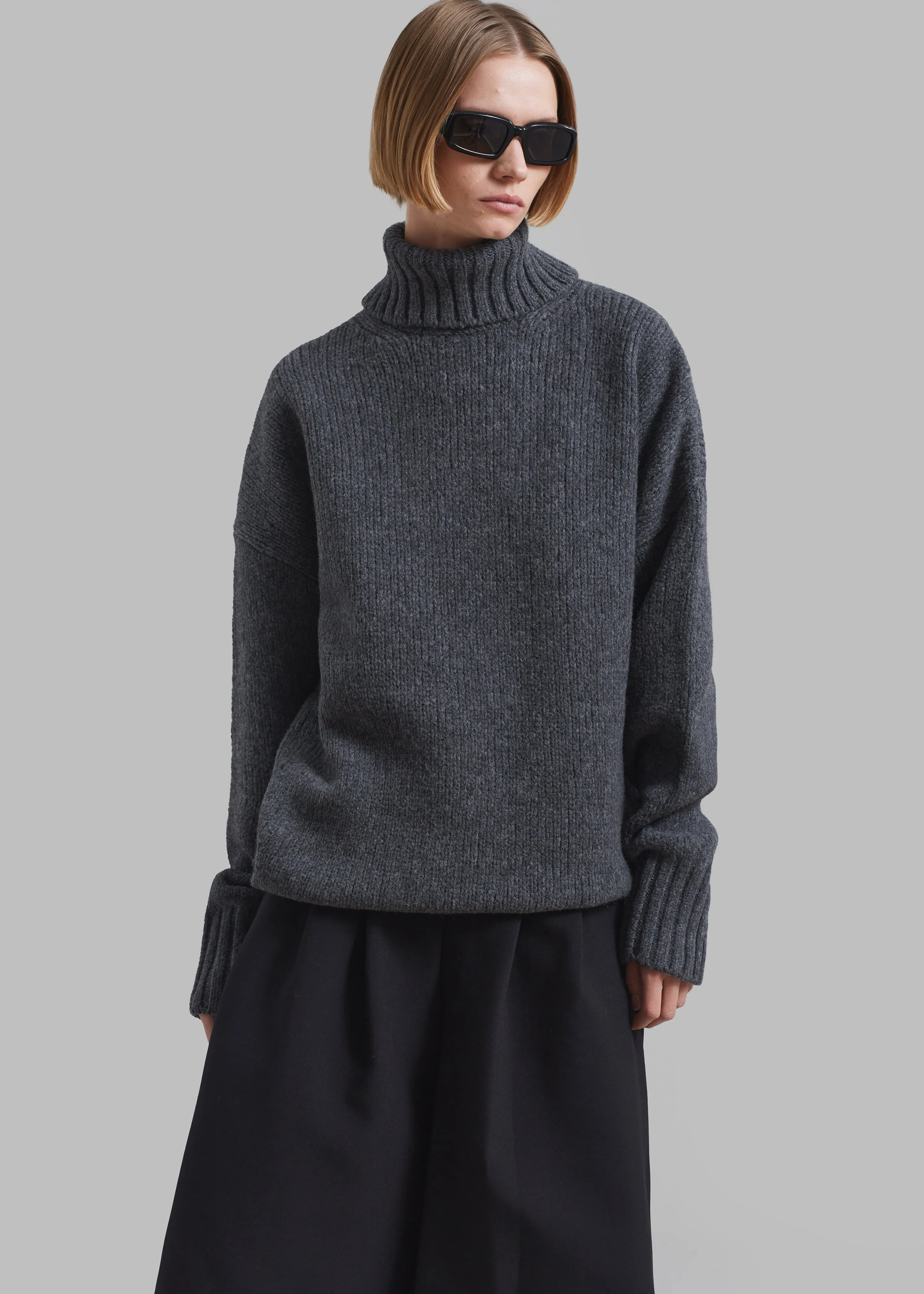 Sportmax Premier Knitted Sweater Dress - Dark Grey