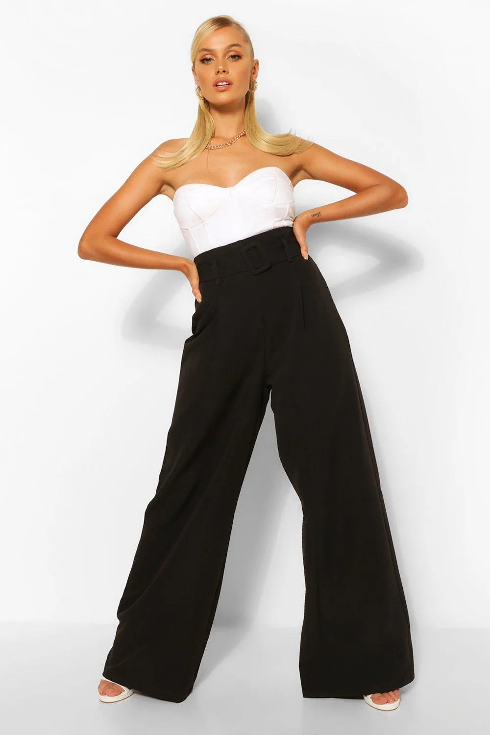 Super Wide Leg Belted Pants