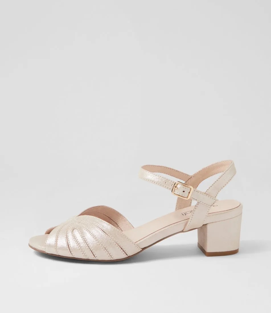 SUPERSOFT Clair Nude Shimmer Suede Sandals