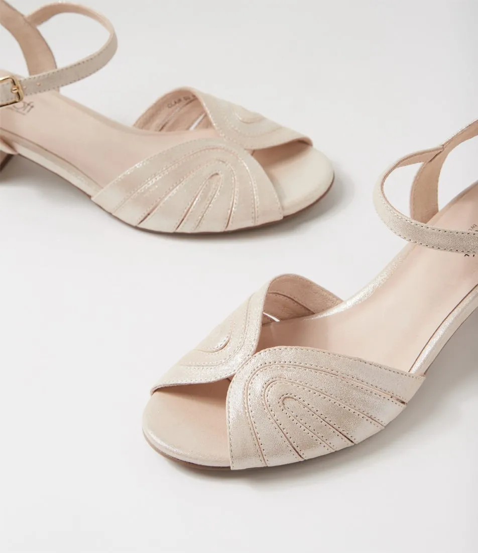 SUPERSOFT Clair Nude Shimmer Suede Sandals