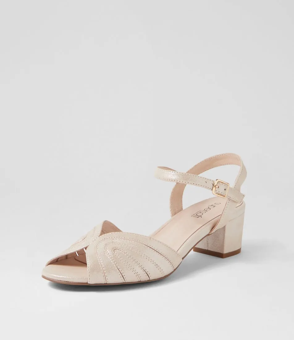 SUPERSOFT Clair Nude Shimmer Suede Sandals