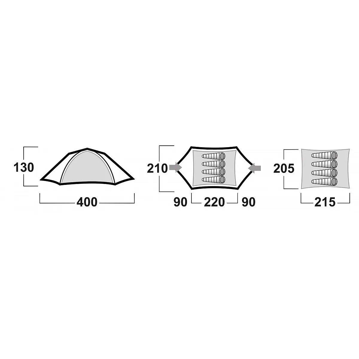 tent Husky Bright 4 - Green