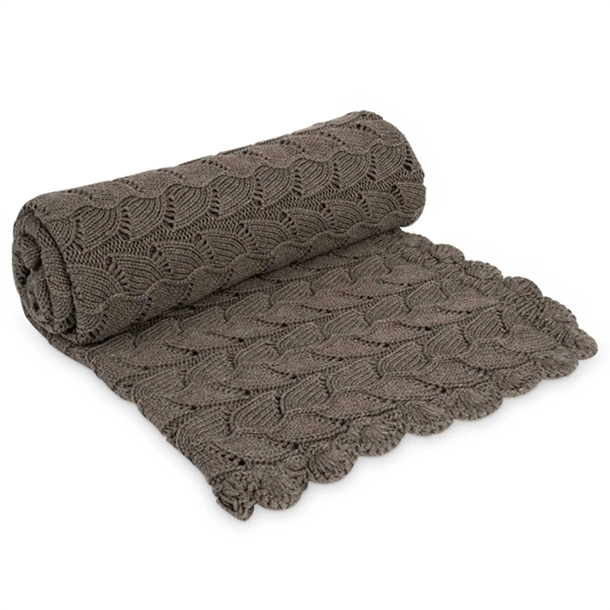 That's Mine Earth Brown Melange Chifonette Potentielle Knit Blanket