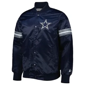 The Pick and Roll Dallas Cowboys Navy Blue Satin Jacket