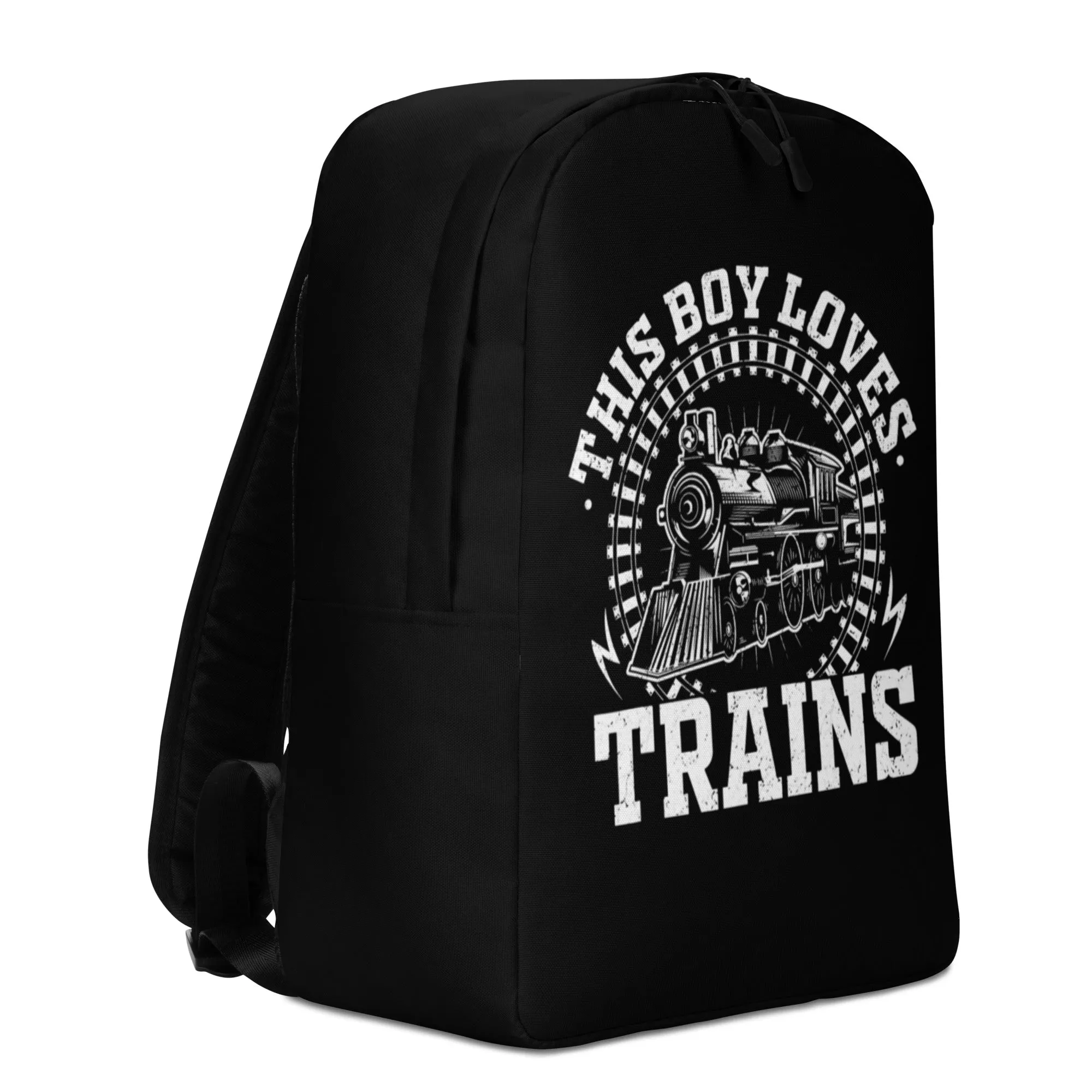 This Boy Loves Trains Minimalist Backpack