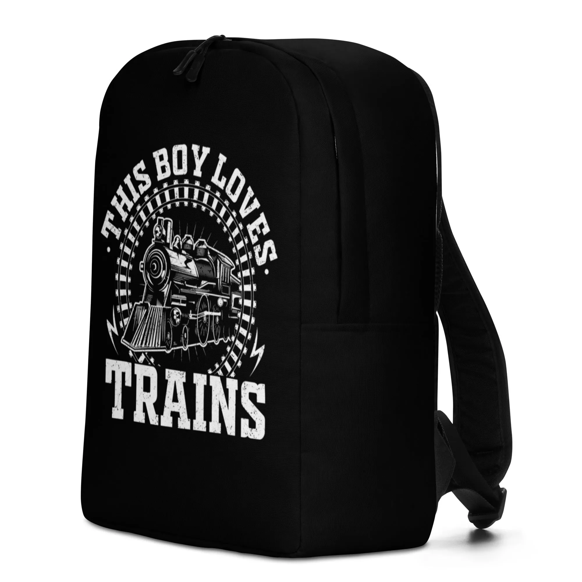 This Boy Loves Trains Minimalist Backpack