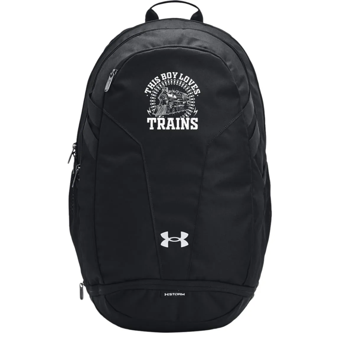 This Boy Loves Trains Under Armour Hustle 5.0 TEAM Backpack