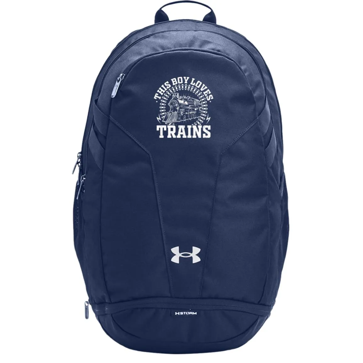 This Boy Loves Trains Under Armour Hustle 5.0 TEAM Backpack