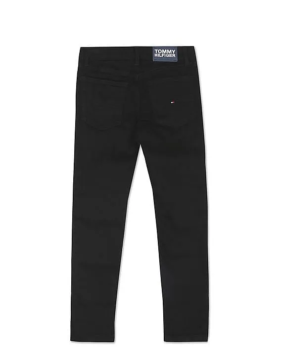 Tommy Hilfiger Kids Men Black Mid Rise Scanton Slim Fit Jeans