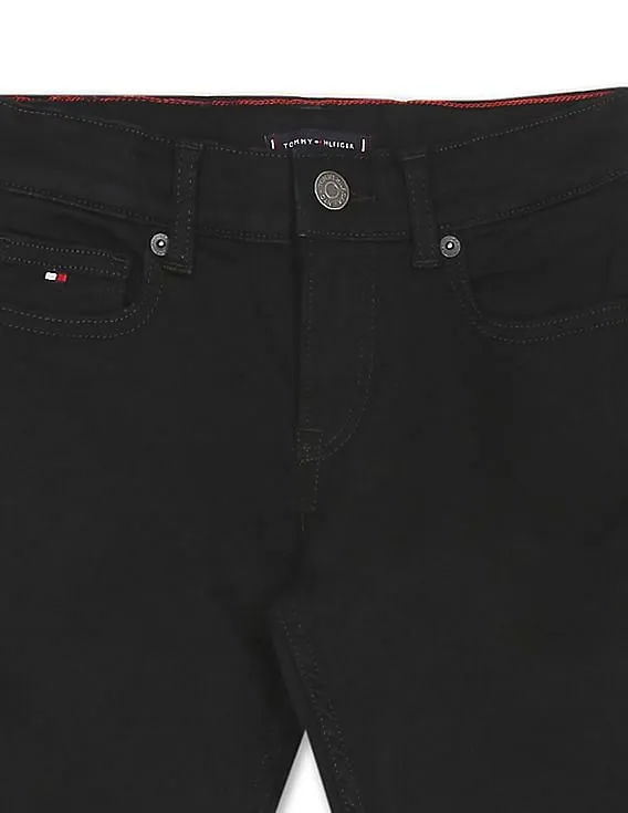 Tommy Hilfiger Kids Men Black Mid Rise Scanton Slim Fit Jeans