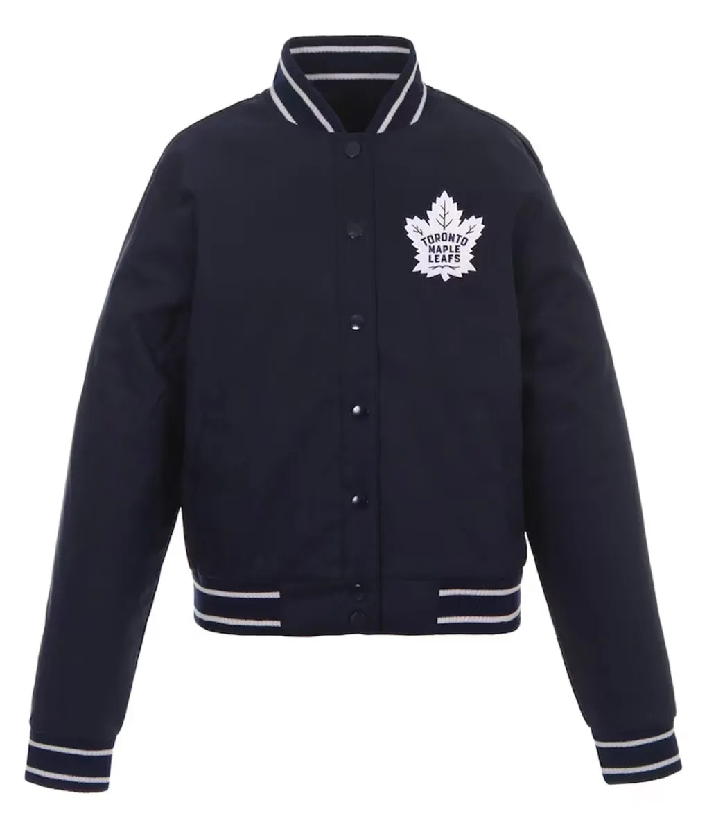 Toronto Maple Leafs Front-Hit Navy Poly-Twill Jacket