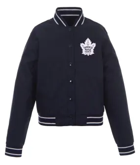 Toronto Maple Leafs Front-Hit Navy Poly-Twill Jacket