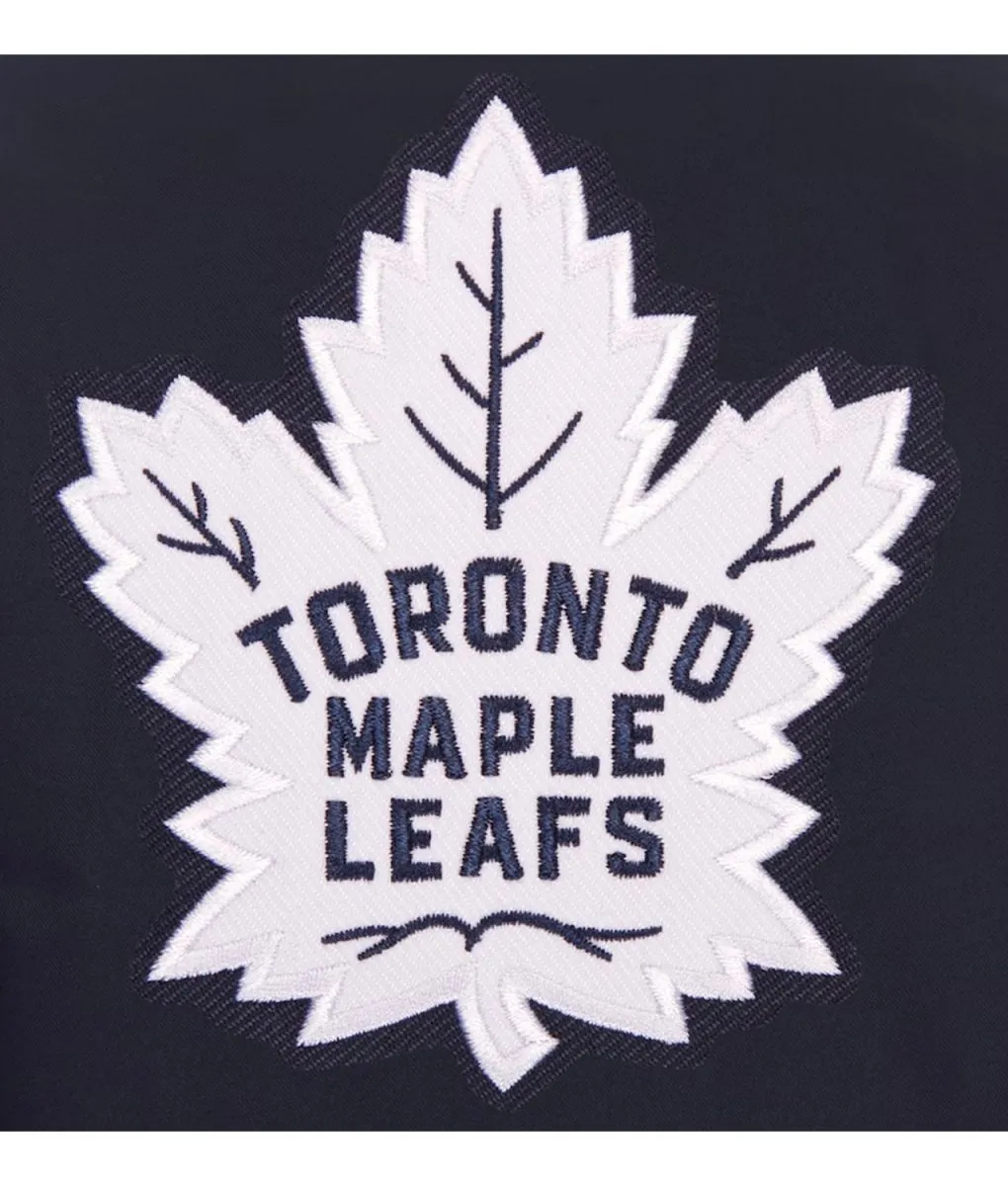 Toronto Maple Leafs Front-Hit Navy Poly-Twill Jacket