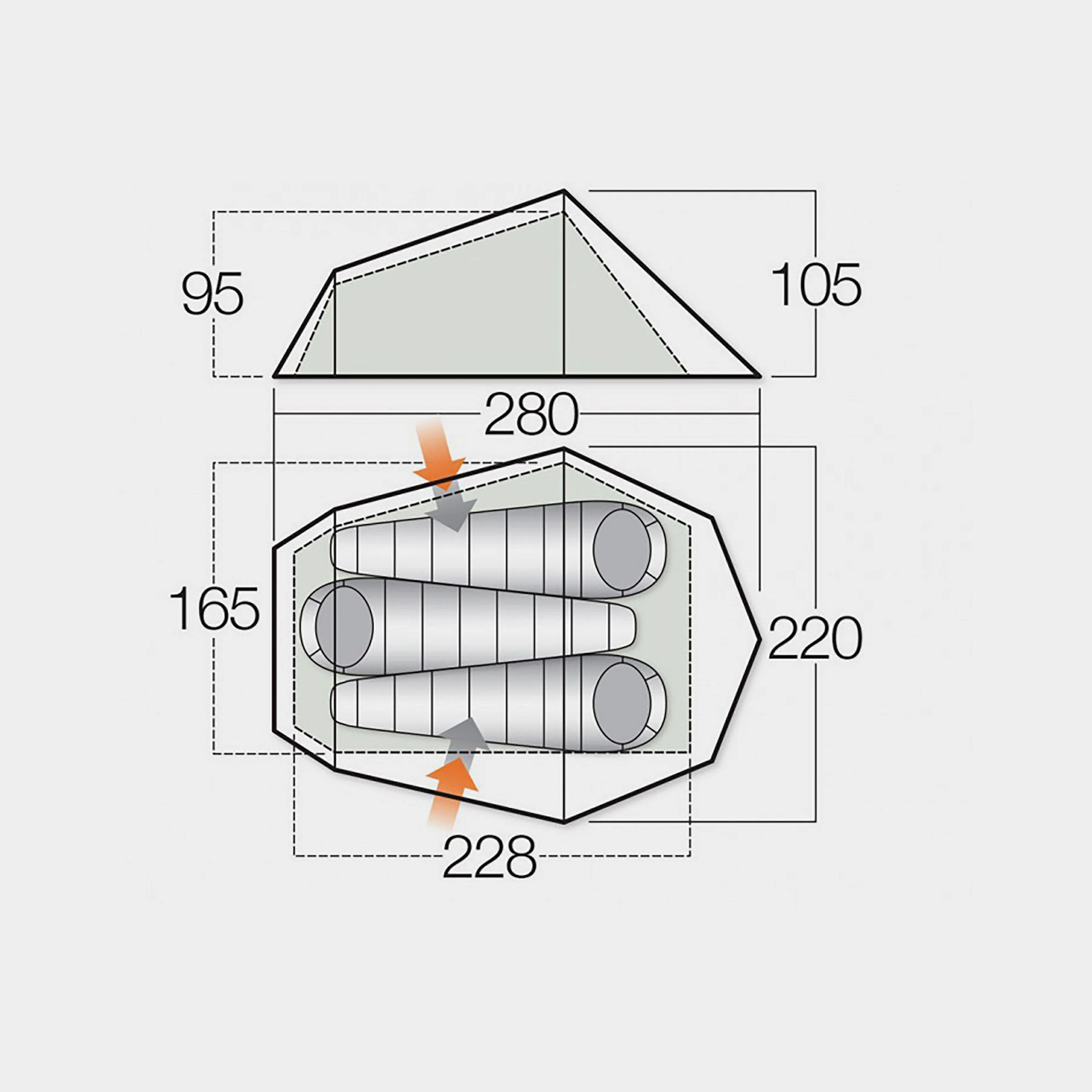 VANGO Banshee 300 3 Person Tent | Millets