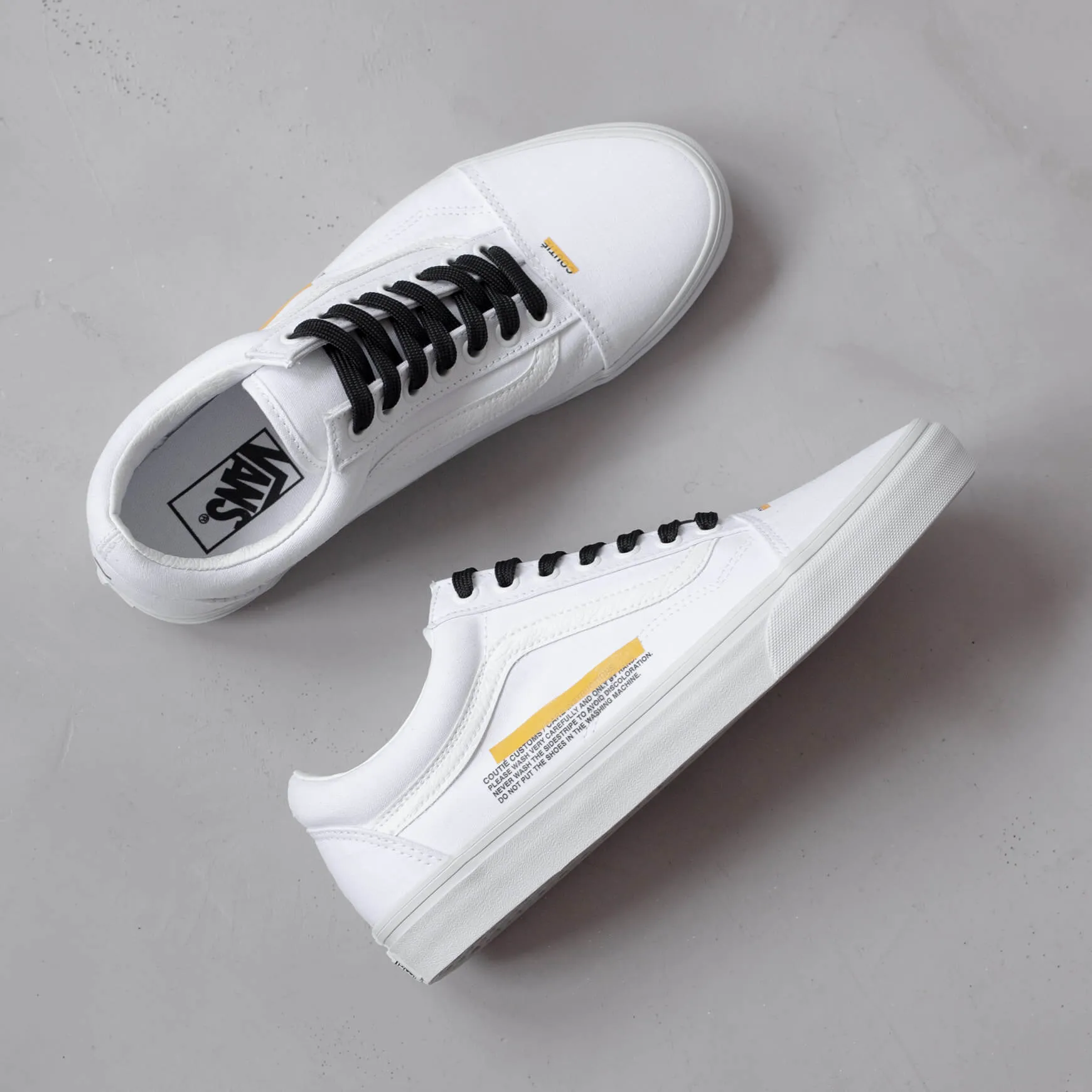 Vans Old Skool Stripe Logo White Custom