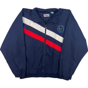 Vintage 00's Fila Track Jacket 2002 Olympic Winter Games Patch Navy Blue