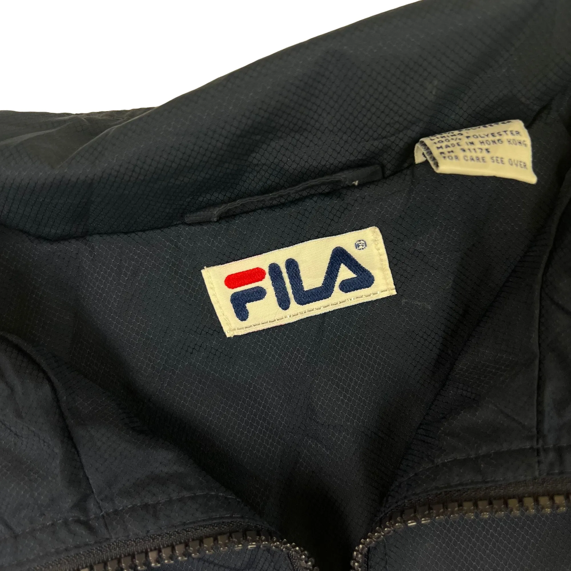 Vintage 00's Fila Track Jacket 2002 Olympic Winter Games Patch Navy Blue