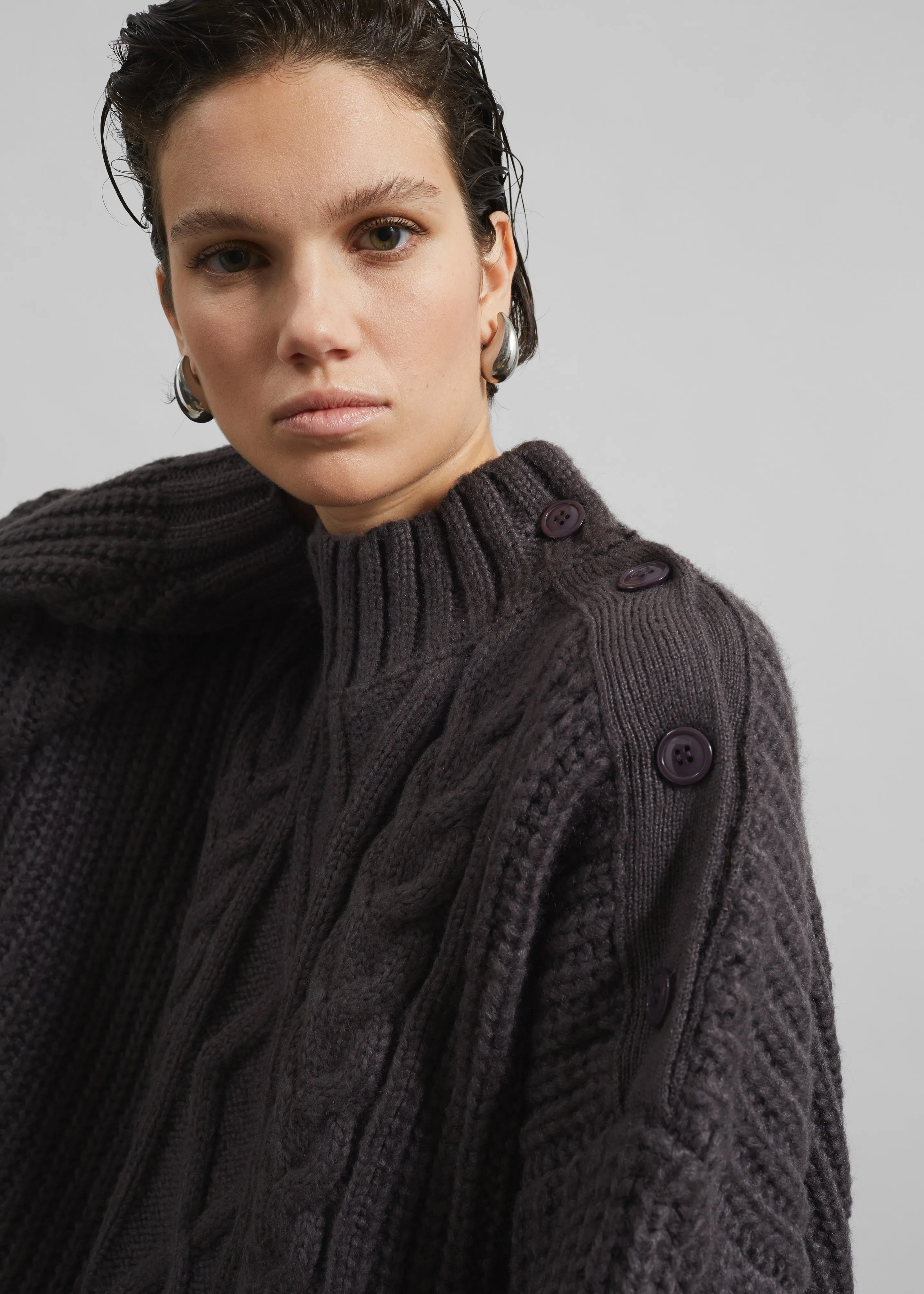 Wallonia Braided Sweater - Charcoal