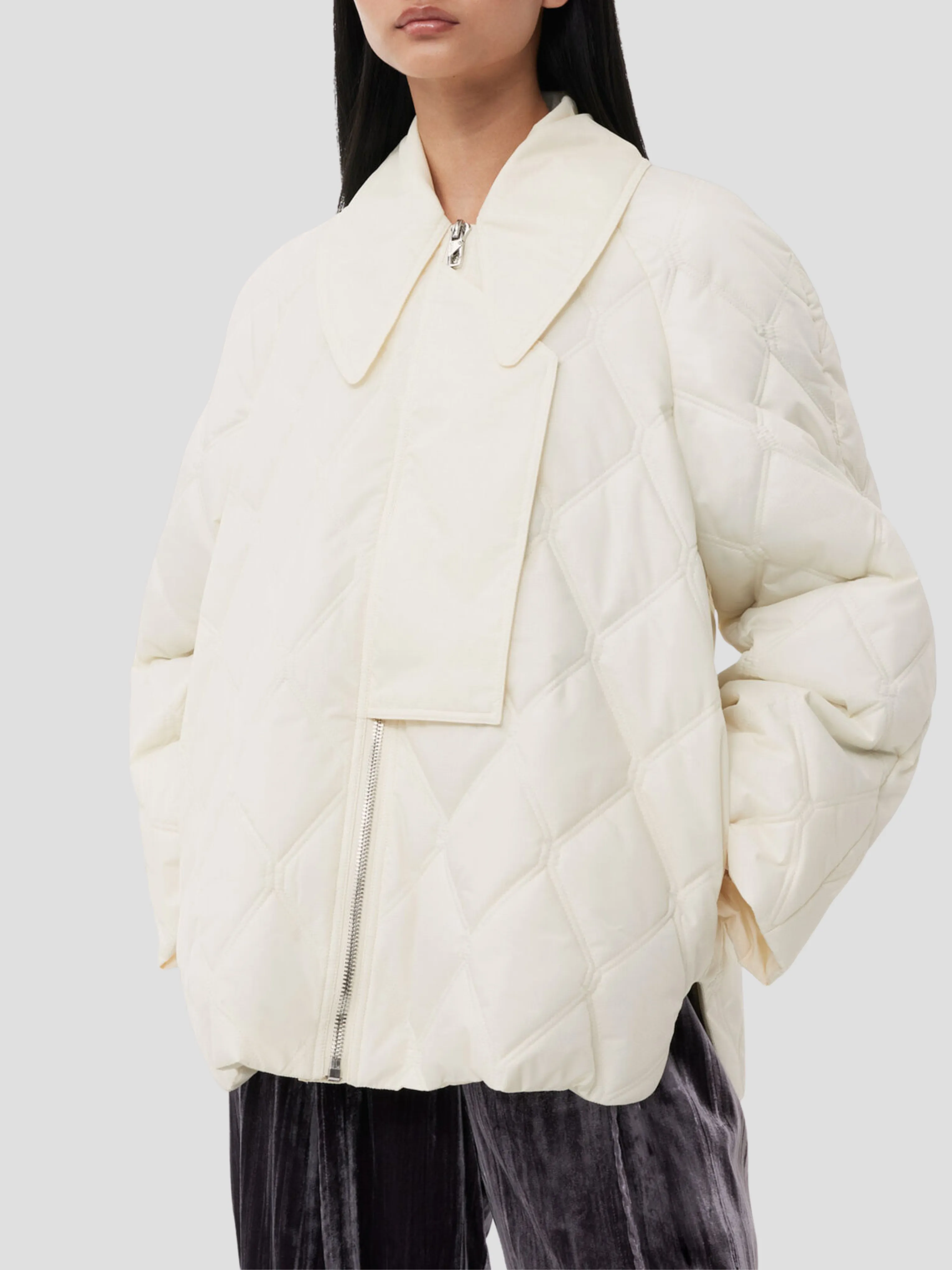 White Ripstop Quilt Jacket