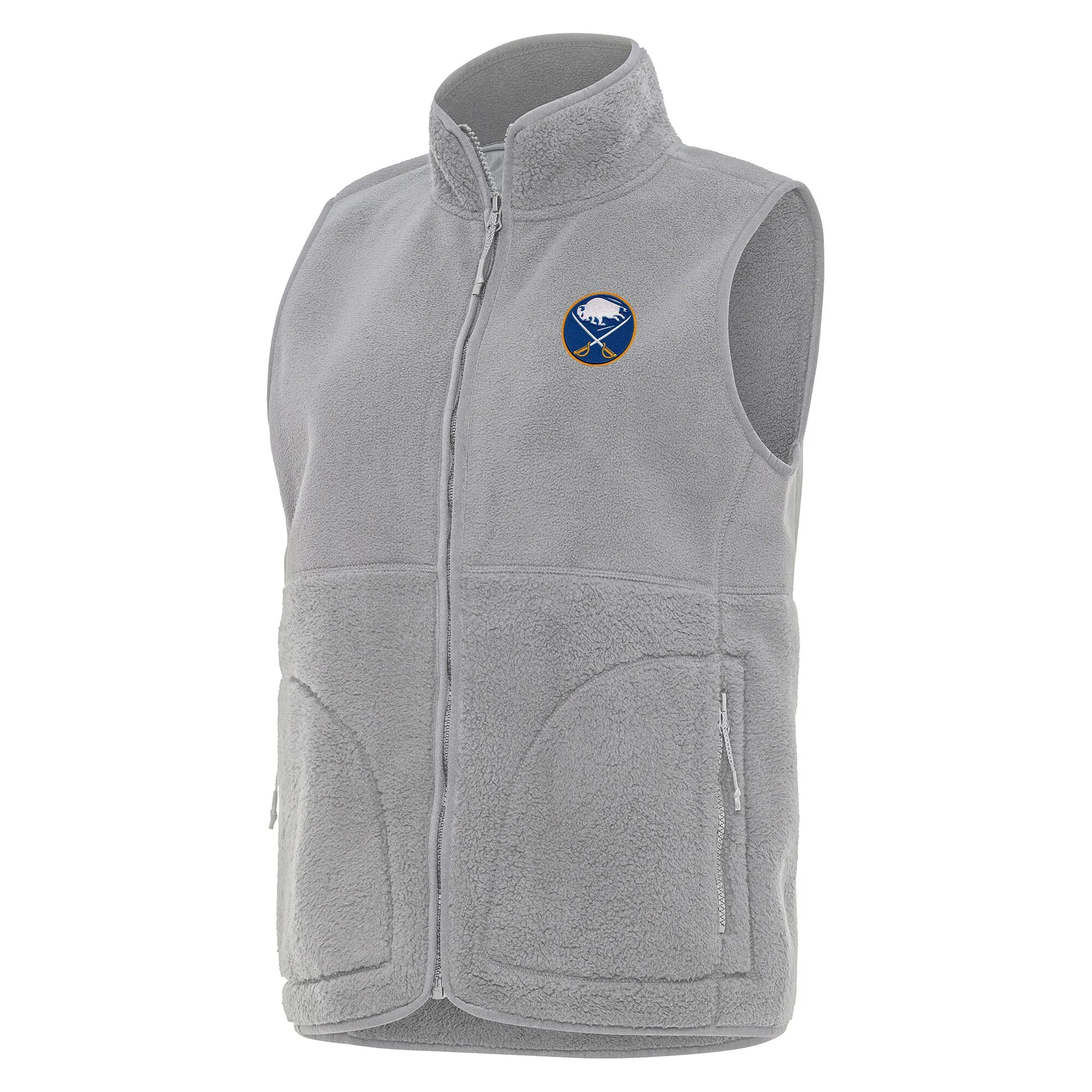 Women's Buffalo Sabres  Antigua Gray Nostalgic Full-Zip Vest