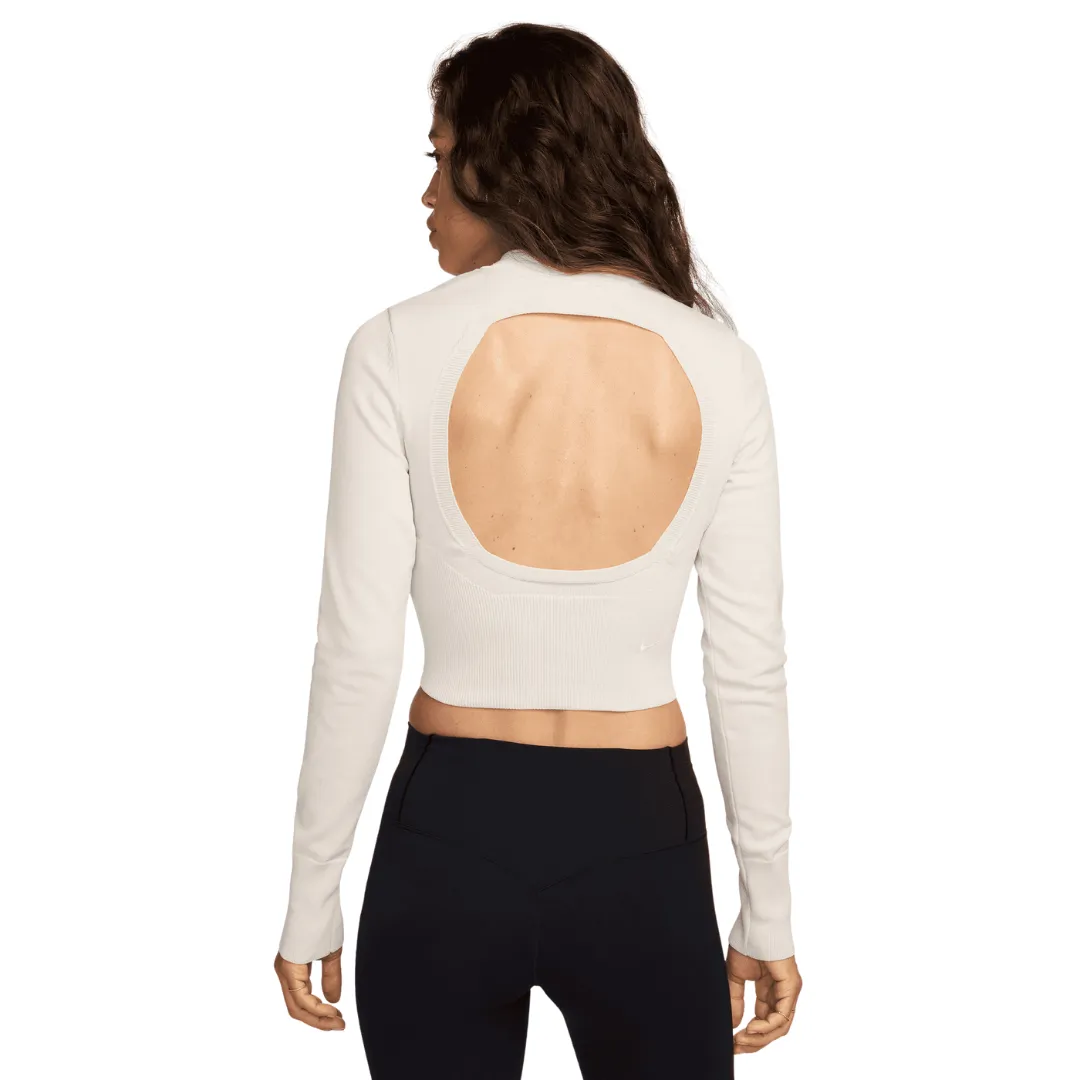 Women's Nike Sportswear Chill Knit Cropped Sweater -  LT Orewood Brown/Sail