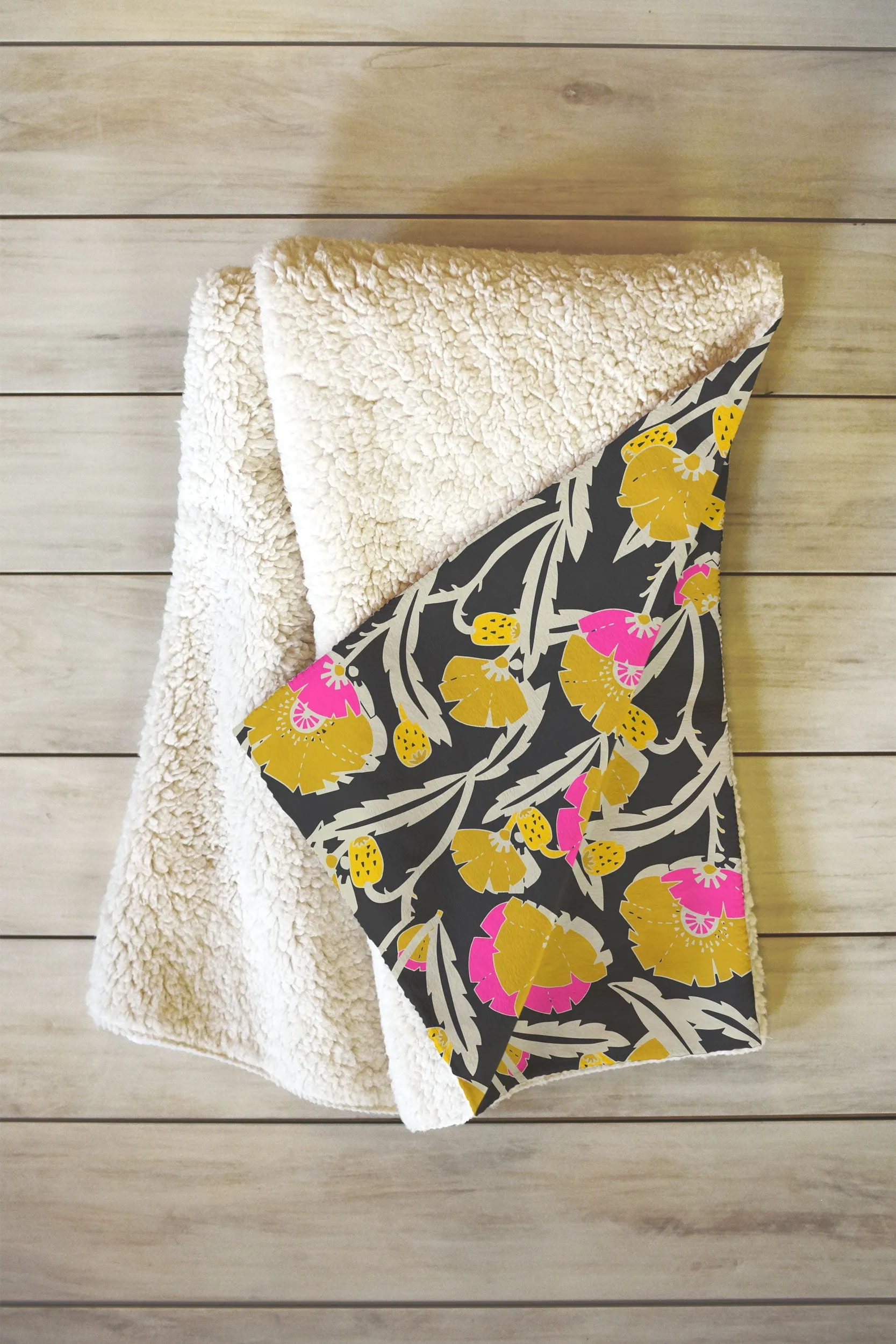 Zebrini Mambo Floral Fleece Throw Blanket (DS) DD